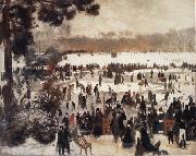 Pierre Renoir Skaters in the Bois de Boulogne oil painting